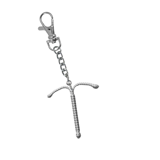 Bedazzled IUD keychain