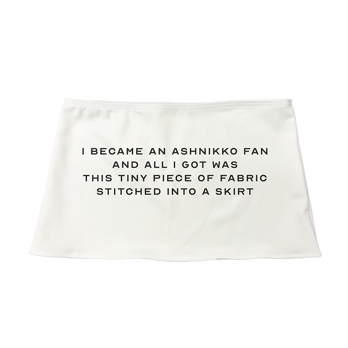 A white itty bitty mini skirt from Ashnikko