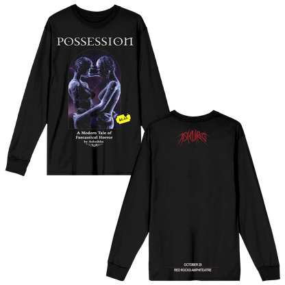 A classic cotton long sleeve black tee with custom Halloweenie album artwork across the front. 