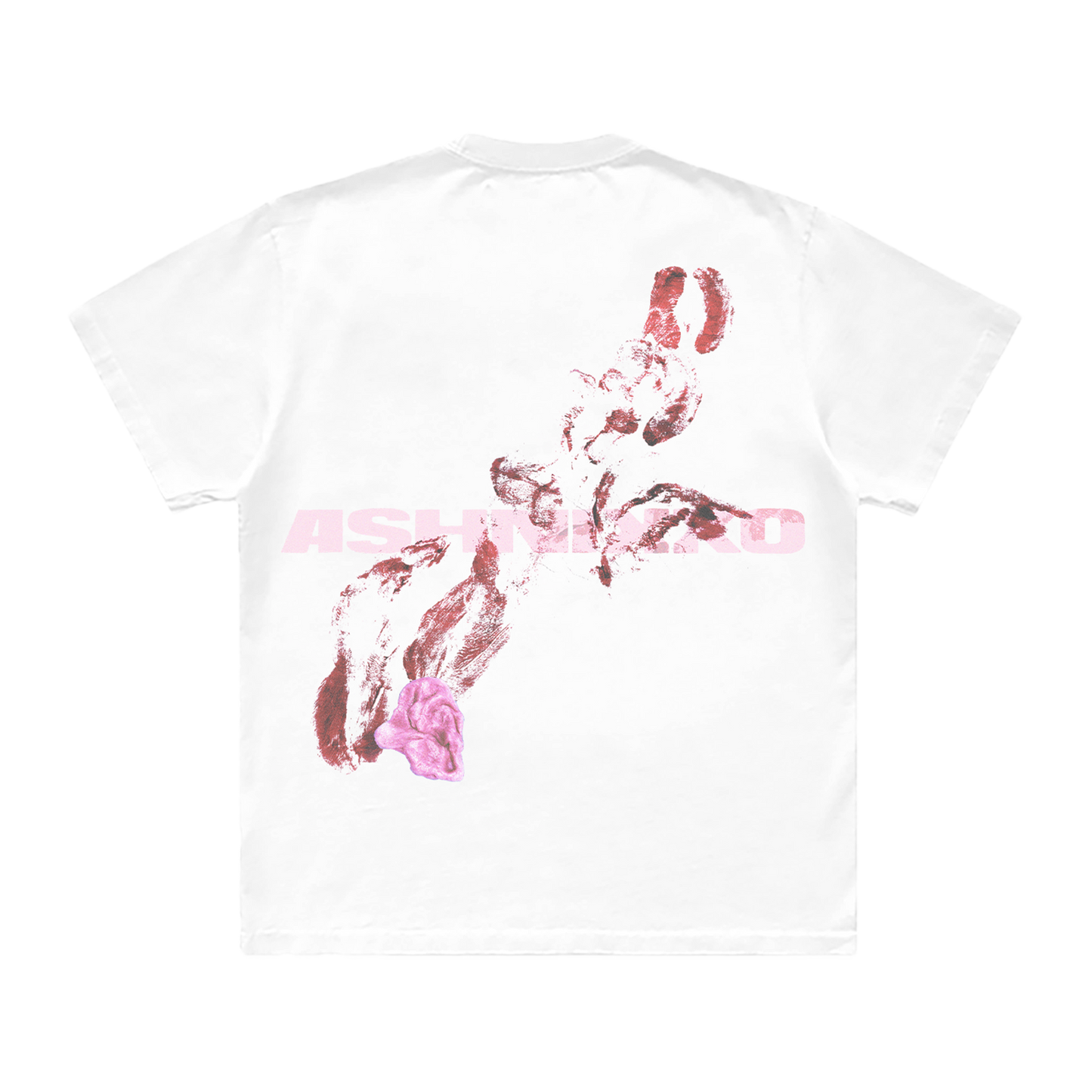 A classic white cotton tee with Smoochies artwork on the front and back, from Ashnikko.