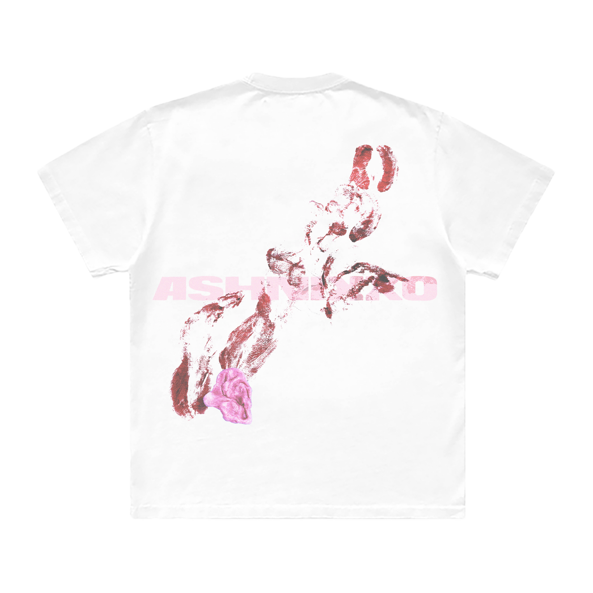 A classic white cotton tee with Smoochies artwork on the front and back, from Ashnikko.