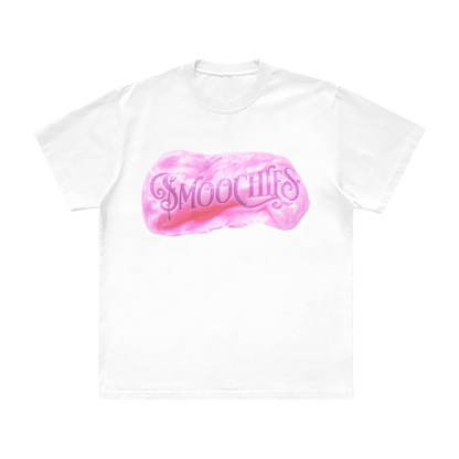 A classic white cotton tee with Smoochies artwork on the front and back, from Ashnikko.