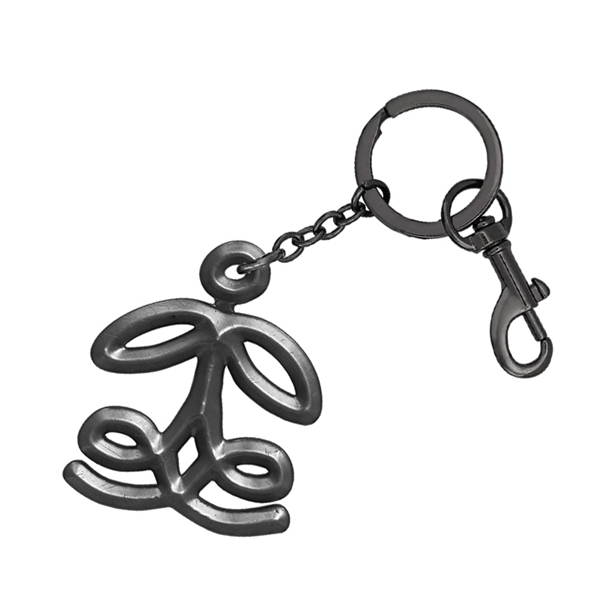 A metal sigil symbol keychain from Ashnikko