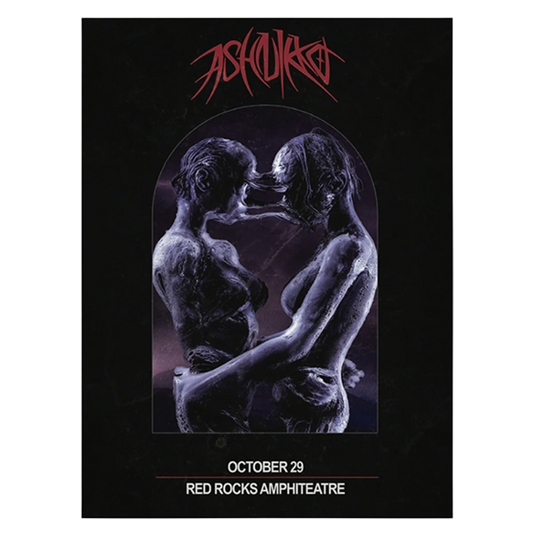 A tour exclusive poster from the Red Rocks Ashnikko show in October 